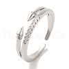 Brass Micro Pave Cubic Zirconia Rings for Women RJEW-E295-41P-1