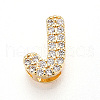 Brass Micro Pave Cubic Zirconia Charms KK-N254-217G-J-1