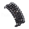4Pcs 4 Style Natural Black Onyx & Lava Rock Beaded Stretch Bracelets Set BJEW-JB09672-3