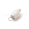10Pcs 2 Colors Natural Cultured Freshwater Pearl Rice Pendants PALLOY-JF03919-6