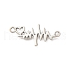 Tibetan Style Alloy Heartbeat Connector Charms PALLOY-D291-02AS-02-1