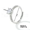 Mother's Day Rings Fashionable Unisex Brass Micro Pave Clear Cubic Zirconia Solitaire Ring VA2990-13-1