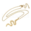 304 Stainless Steel Snake Pendant Necklaces for Women Men NJEW-Z063-03G-05-2