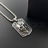 Punk Retro Stainless Steel Embossed Skull Pendant Hip-hop Street Style Necklaces for Men JJ4192-3