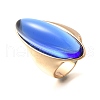 Resin Horse Eye Finger Rings RJEW-R006-01G-05-4