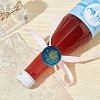 Brass Wax Seal Stamp with Wood Handle AJEW-WH0412-0277-5