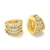 Brass Micro Pave Cubic Zirconia European Beads KK-A254-28G-1