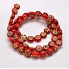 Handmade Millefiori Glass Flat Round Bead Strands LK-P011-02-2