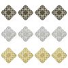 12Pcs 3 Colors Iron Filigree Joiner Links IFIN-YW0003-46-1