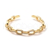 Spling Cable Chain-shaped Cubic Zirconia Cuff Bangle BJEW-D448-08G-RS-2