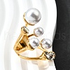 304 Stainless Steel & Cubic Zirconia & Plastic Cuff Rings for Women RJEW-M102-01G-4