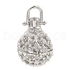 Rack Plating Brass Bead Cage Pendants KK-D025-01E-P-2