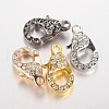 Alloy Glass Rhinestone Lobster Claw Clasps ZIRC-F022-63-1