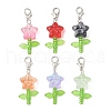 Flower Transparent Acrylic & Glass Pendant Decorations HJEW-JM03272-01-2