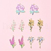 10Pcs 5 Styles Light Gold Plated Alloy Enamel Pendants ENAM-FS0001-87-7