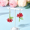 304 Stainless Steel Flower Dangle Earrings EJEW-MZ00461-02-1