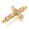 Brass Pave Cubic Zirconia Connector Charms KK-M101-03C-G02-2