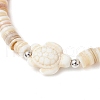 Natural Cultured Freshwater Pearl and Synthetic Turquoise Beads Stretch Bracelets BJEW-JB11875-01-3