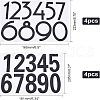 SUPERFINDING 8 Sheets 2 Style PET Sticker Reflective Self Adhesive Vinyl Waterproof 0-9 Number DIY Decorations for Mailbox DIY-FH0002-78-4