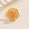 Elegant 3D Rose Adjustable Brass Cuff Rings for Women LX4476-1-1