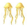 Ion Plating(IP) 304 Stainless Steel Jellyfish Stud Earrings EJEW-D281-29G-1
