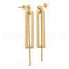Ion Plating(IP) Golden 304 Stainless Steel Rectangle Dangle Stud Earrings EJEW-D083-09G-1