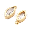 Brass Micro Pave Clear Cubic Zirconia Charms KK-G516-27G-2