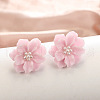 Flower Alloy Resin Stud Earrings FS-WG5AFB8-04-1