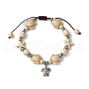 Starfish & Turtle Synthetic Turquoise Braided Beaded Bracelets BJEW-JB10926-02-2
