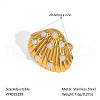 European Stainless Steel Shell Shape Cuff Rings QE5105-2-1
