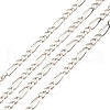 Anti-Tarnish Rhodium Plated 925 Sterling Silver Figaro Chains STER-F052-03P-1