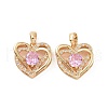 Brass Micro Pave Cubic Zirconia Pendants KK-E068-VC452-2