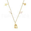 Summer Beach 304 Stainless Steel & ABS Imitation Pearl Pendant Necklaces NJEW-P314-01G-2