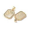 Brass Micro Pave Clear Cubic Zirconia Pendants KK-Q031-27G-2