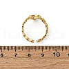 304 Stainless Steel with Rhinestone Adjustable Cuff Rings RJEW-Q020-16G-3