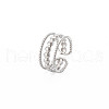 304 Stainless Steel Triple Line Open Cuff Ring for Women RJEW-S405-149P-3