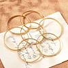 Fashion 304 Stainless Steel Buddhist Bangle Sets BJEW-L664-024B-G-6