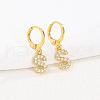 Brass Micro Pave Clear Cubic Zirconia Hoop Earrings FS-WGAF6E5-05-1