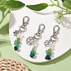 3Pcs 3 Styles Natural Peridot & Quartz Crystal & Green Aventurine & Malachite Chips Pendant Decorations HJEW-JM02338-2