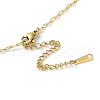 Rectangle with Heart Brass with Rhinestone Pendant Necklaces NJEW-Z026-05G-4