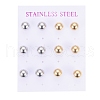 304 Stainless Steel Ball Stud Earrings EJEW-I236-02-4