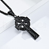 304 Stainless Steel Viking Knot Cross Pendant Necklaces for Men FS-WGF47B5-03-1