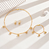 Vintage Brass Hollow Round Bracelets & Earrings & Necklaces Sets GZ9397-1