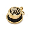 Mother's Day Coffee Cup with Heart 304 Stainless Steel Enamel Pendants STAS-M120-08G-2