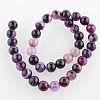 Natural Striped Agate/Banded Agate Round Bead Strands G-E234-08-2