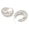 Brass Thick Hoop Earrings EJEW-I289-07P-2