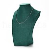 Bust Wood Covered with Microfiber Necklace Display Stands NDIS-F003-01B-1
