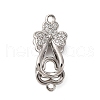 Brass Micro Pave Clear Cubic Zirconia Interlocking Clasps KK-C075-28P-1