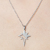 201 Stainless Steel Hollow Star Pendant Necklace NJEW-OY001-88-1