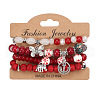 4Pcs Bohemian Style Alloy & Glass & Acrylic Charm Bracelets Set WG8E884-03-2
